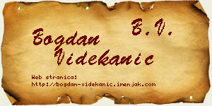 Bogdan Videkanić vizit kartica